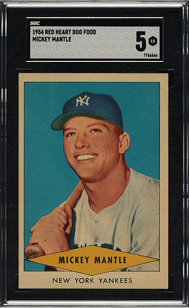 1954 Red Heart Dog Food Mickey Mantle SGC EX 5