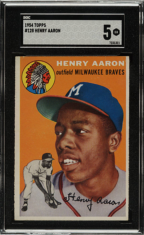 1954 Topps #128 Hank Aaron Rookie SGC EX 5