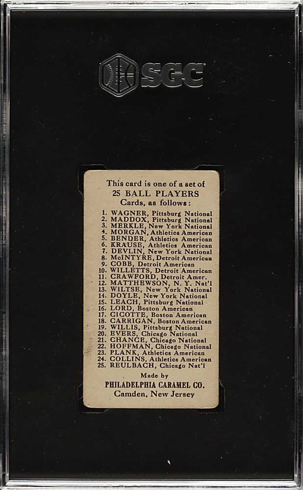 1909 E95 Philadelphia Caramel Ty Cobb SGC VG 3