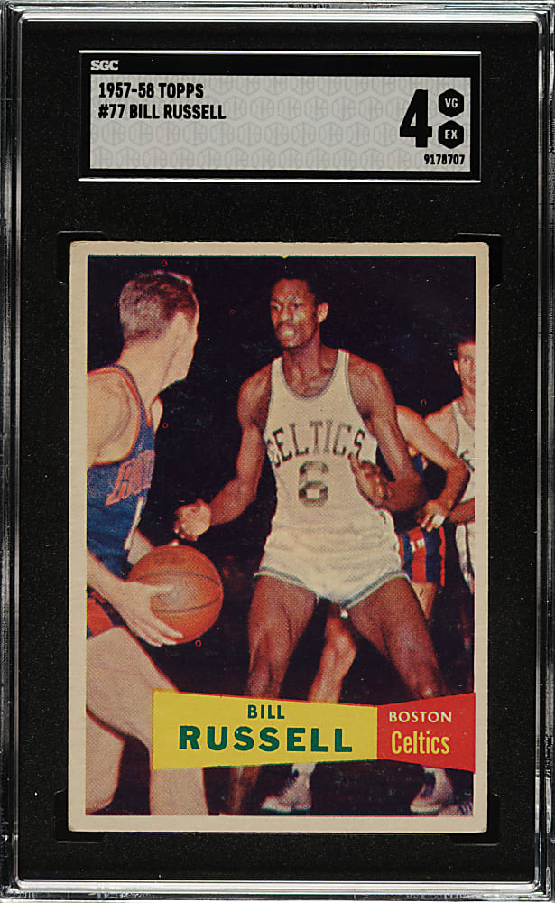 1957-1958 Topps Basketball #77 Bill Russell Rookie SGC VG/EX 4