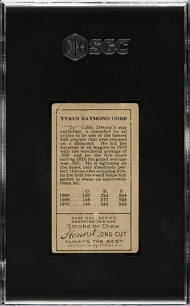 1911 T205 Gold Border Ty Cobb SGC FAIR 1.5