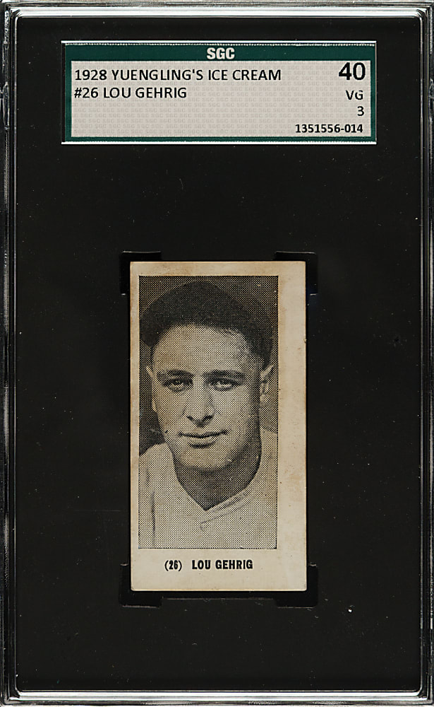 1928 F50 Yuengling's Ice Cream #26 Lou Gehrig SGC VG 40