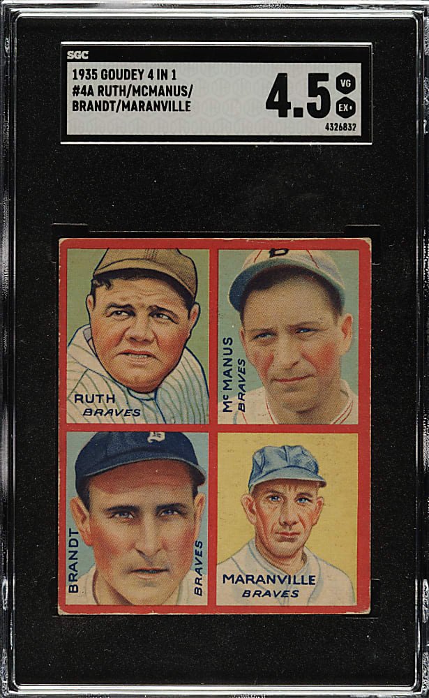 1935 R321 Goudey "4-in-1" Babe Ruth SGC VG/EX+ 4.5