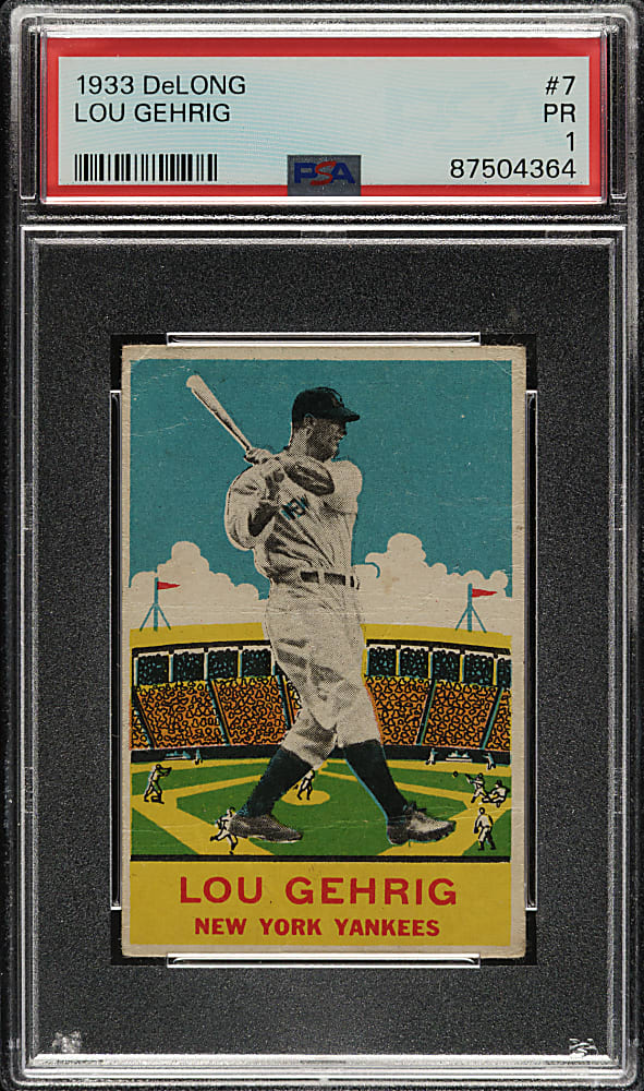 1933 R333 DeLong Gum #7 Lou Gehrig PSA POOR 1