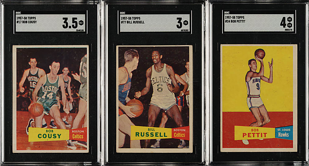 1957-1958 Topps Basketball Near-Complete Set (79/80) Including #77 Bill Russell Rookie SGC VG 3