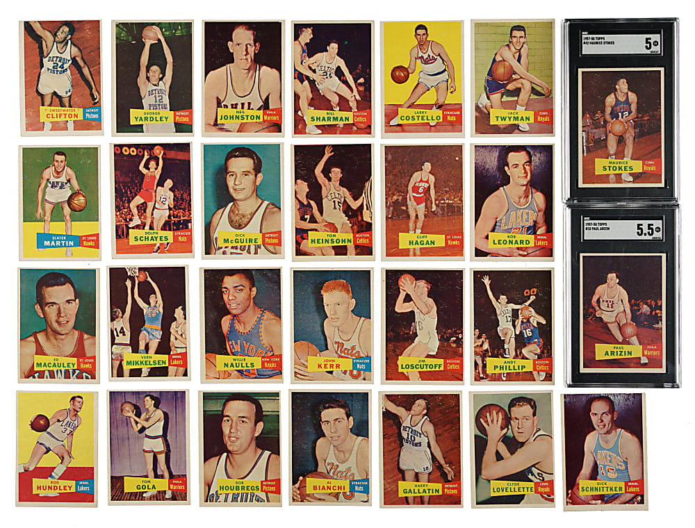 1957-1958 Topps Basketball Near-Complete Set (79/80) Including #77 Bill Russell Rookie SGC VG 3