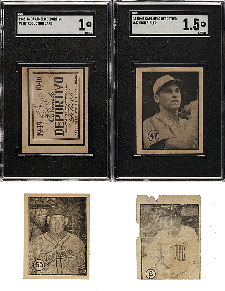 1945-1946 Caramelo Deportivo Cuban Baseball Card Near-Complete Set (81/100) Plus Album