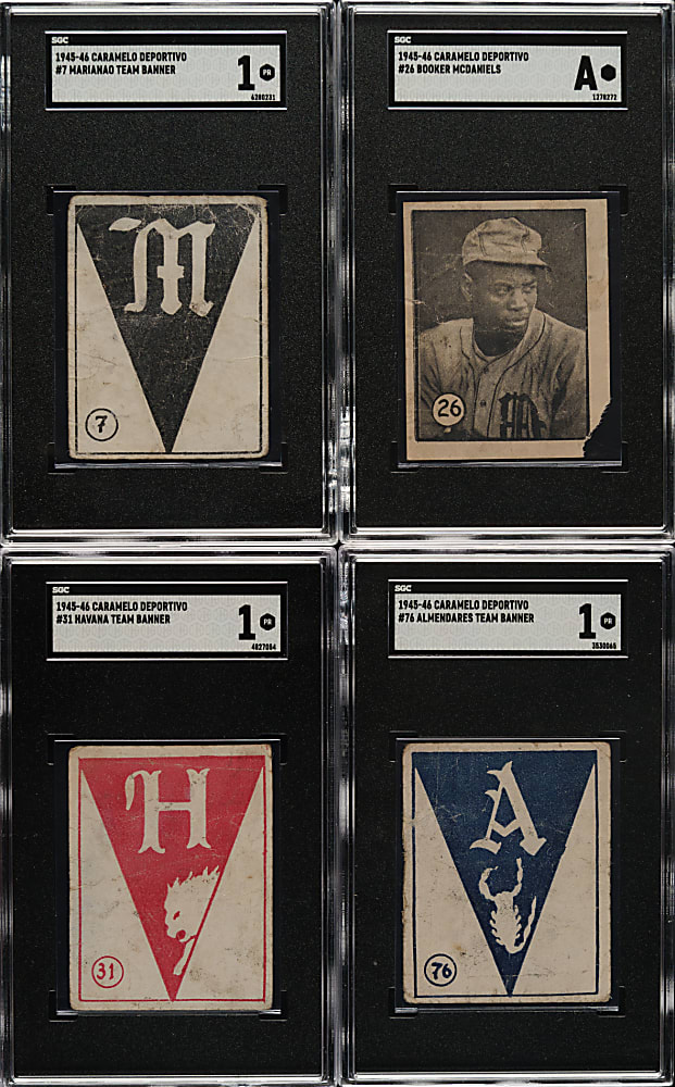 1945-1946 Caramelo Deportivo Cuban Baseball Card Near-Complete Set (81/100) Plus Album