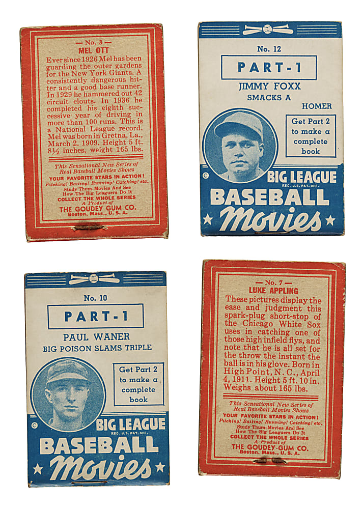 1937 R342 Goudey "Thum-Movies" Near-Complete Set (12/13) Plus Seven Duplicates