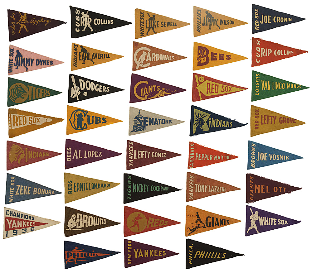 1936-1937 BF3 Felt Player/Team Pennant Collection (42)