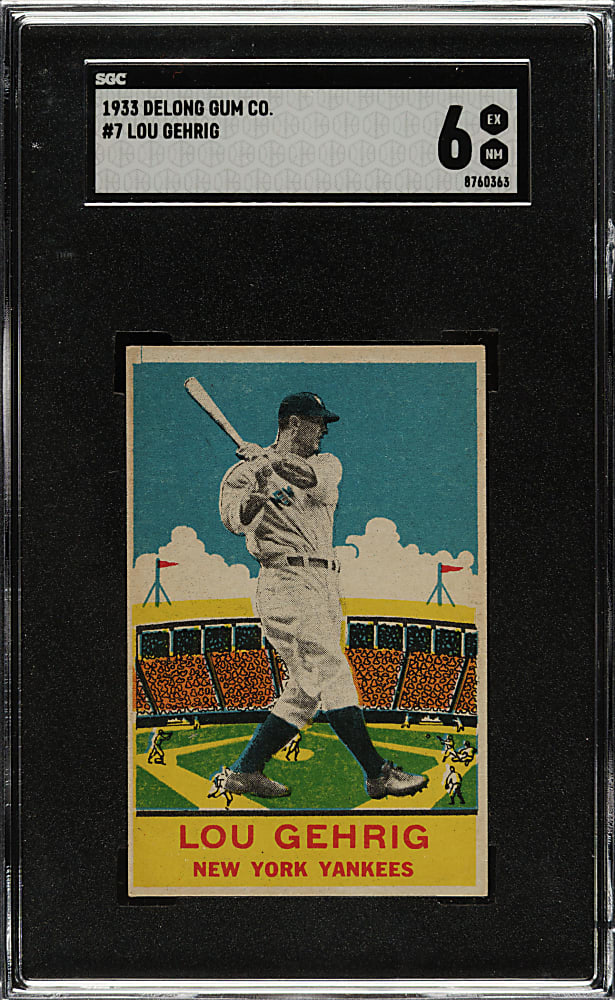 1933 R333 DeLong Gum #7 Lou Gehrig SGC EX/NM 6