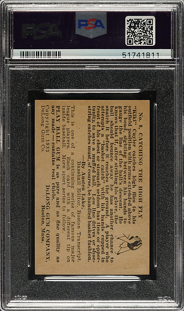 1933 R333 DeLong Gum #8 Kiki Cuyler PSA NM 7
