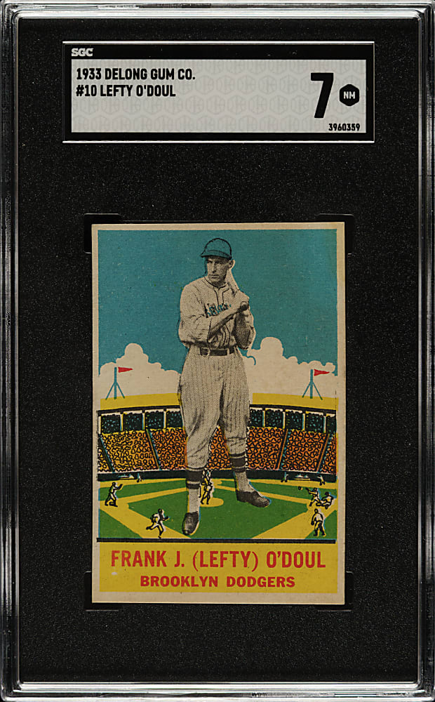 1933 R333 DeLong Gum #10 Lefty O'Doul SGC NM 7