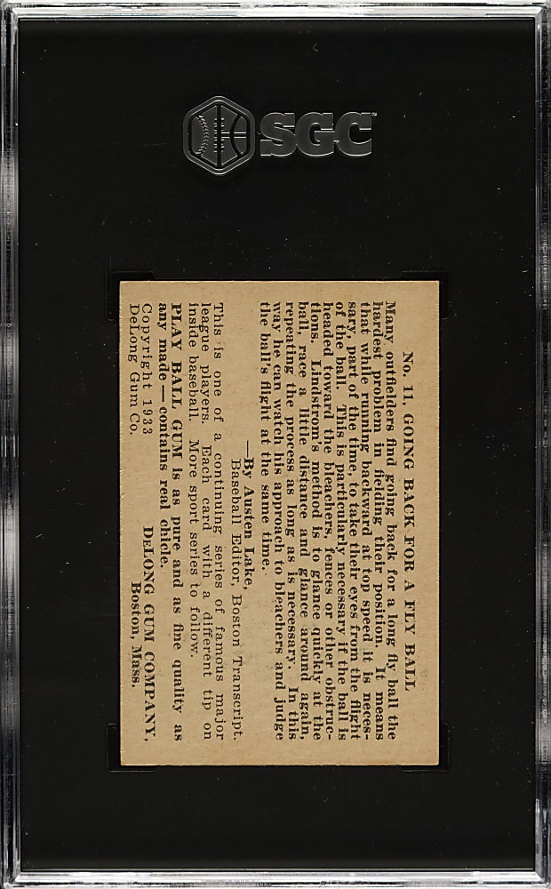 1933 R333 DeLong #11 Freddie Lindstrom SGC NM 7