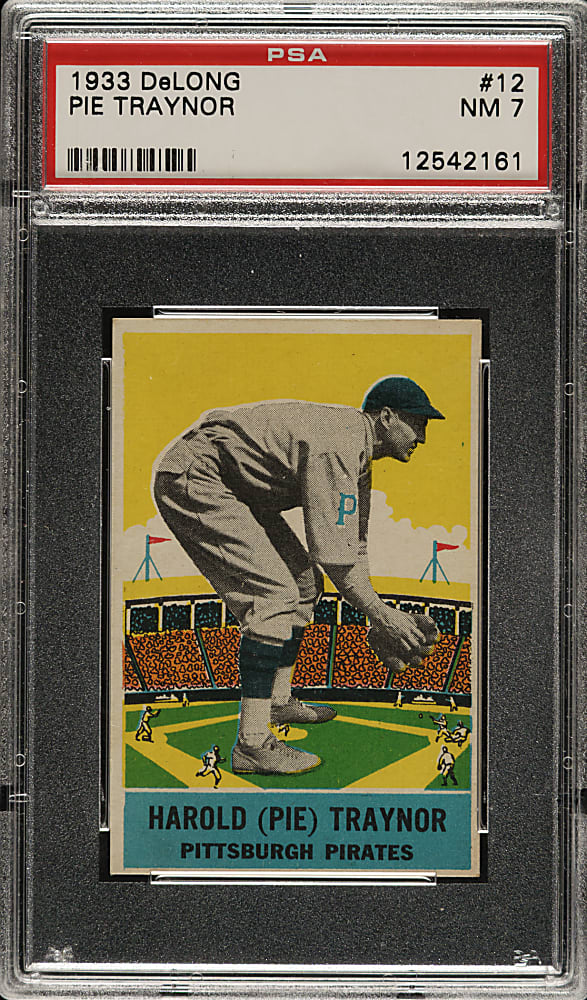1933 R333 DeLong Gum #12 Pie Traynor PSA NM 7