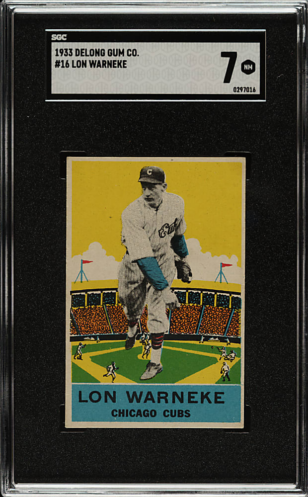 1933 R333 DeLong Gum #16 Lon Warneke SGC NM 7