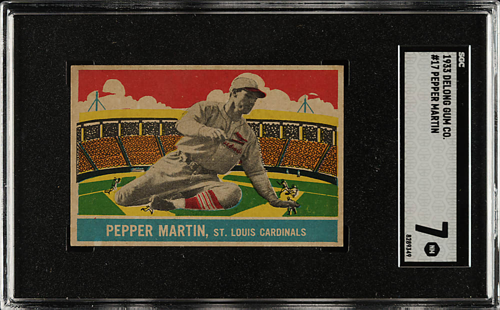 1933 R333 DeLong Gum #17 Pepper Martin SGC NM 7