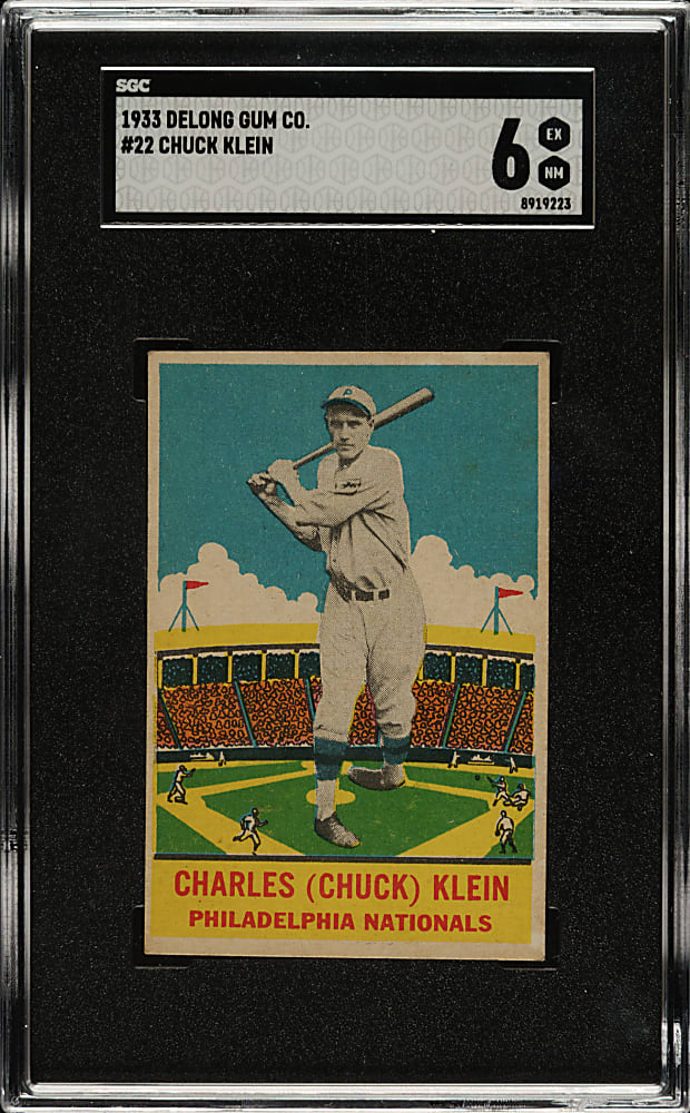 1933 R333 DeLong Gum #22 Chuck Klein SGC EX/NM 6