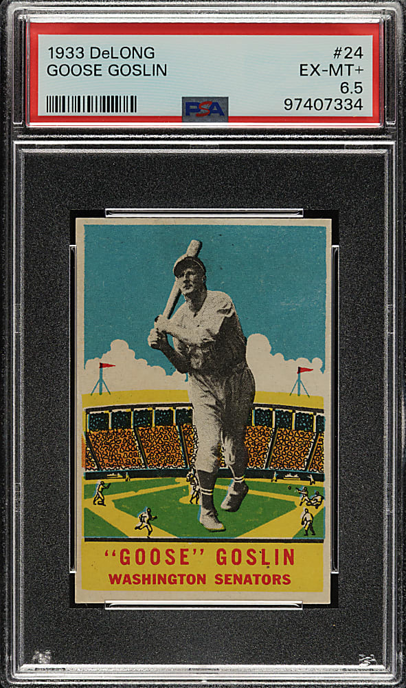 1933 R333 DeLong Gum #24 Goose Goslin PSA EX-MT+ 6.5