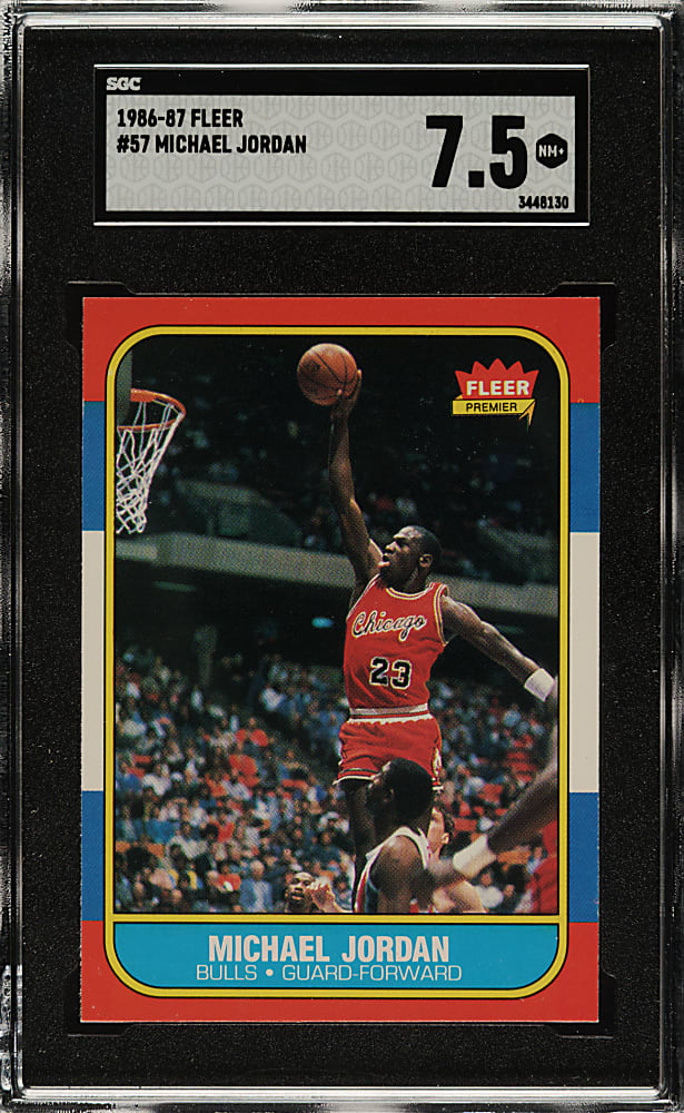 1986-1987 Fleer Basketball #57 Michael Jordan Rookie SGC NM+ 7.5