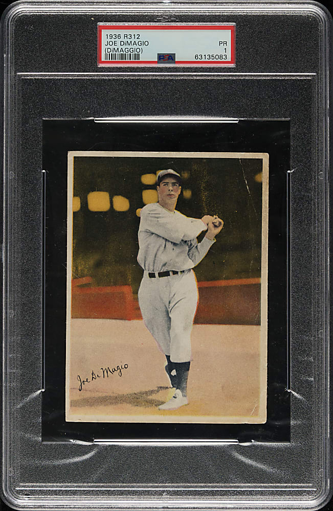 1936 R312 National Chicle Premium Joe DiMaggio Rookie PSA POOR 1