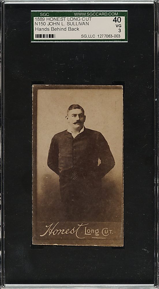1889 N150 Honest Long Cut Boxing John L. Sullivan Hands Behind Back SGC VG 40