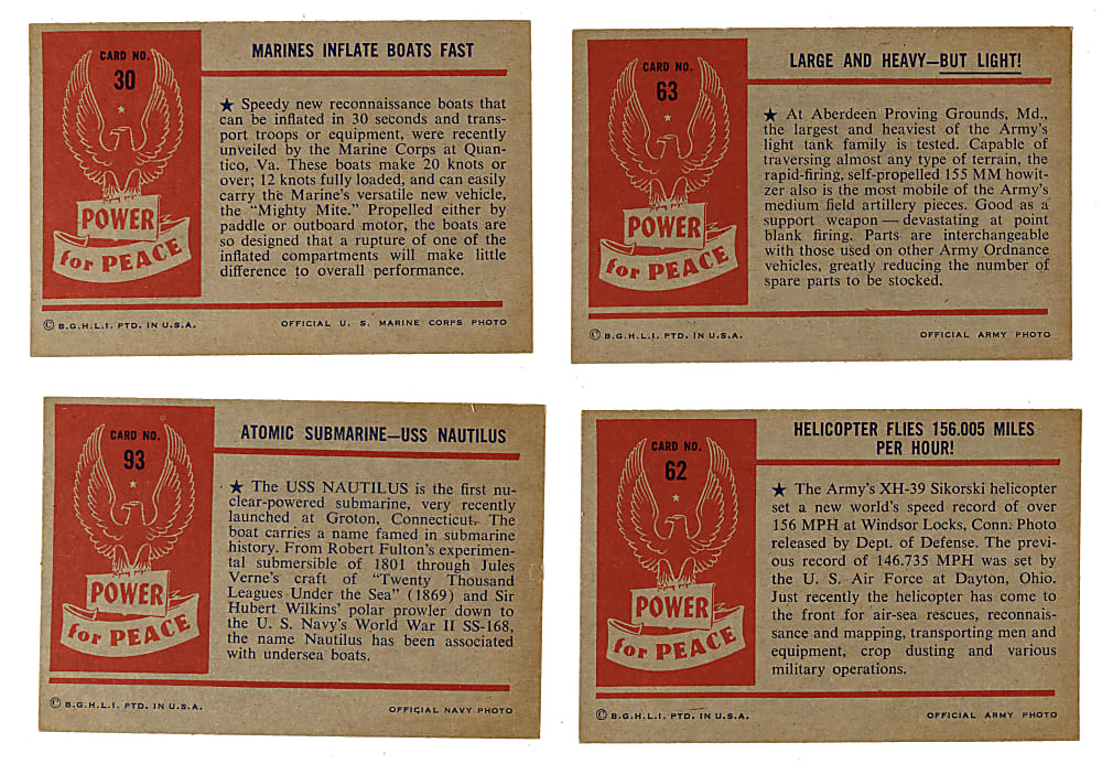 1954 Bowman "Power For Peace" Complete Set Pair (2 Sets, 192 Cards)