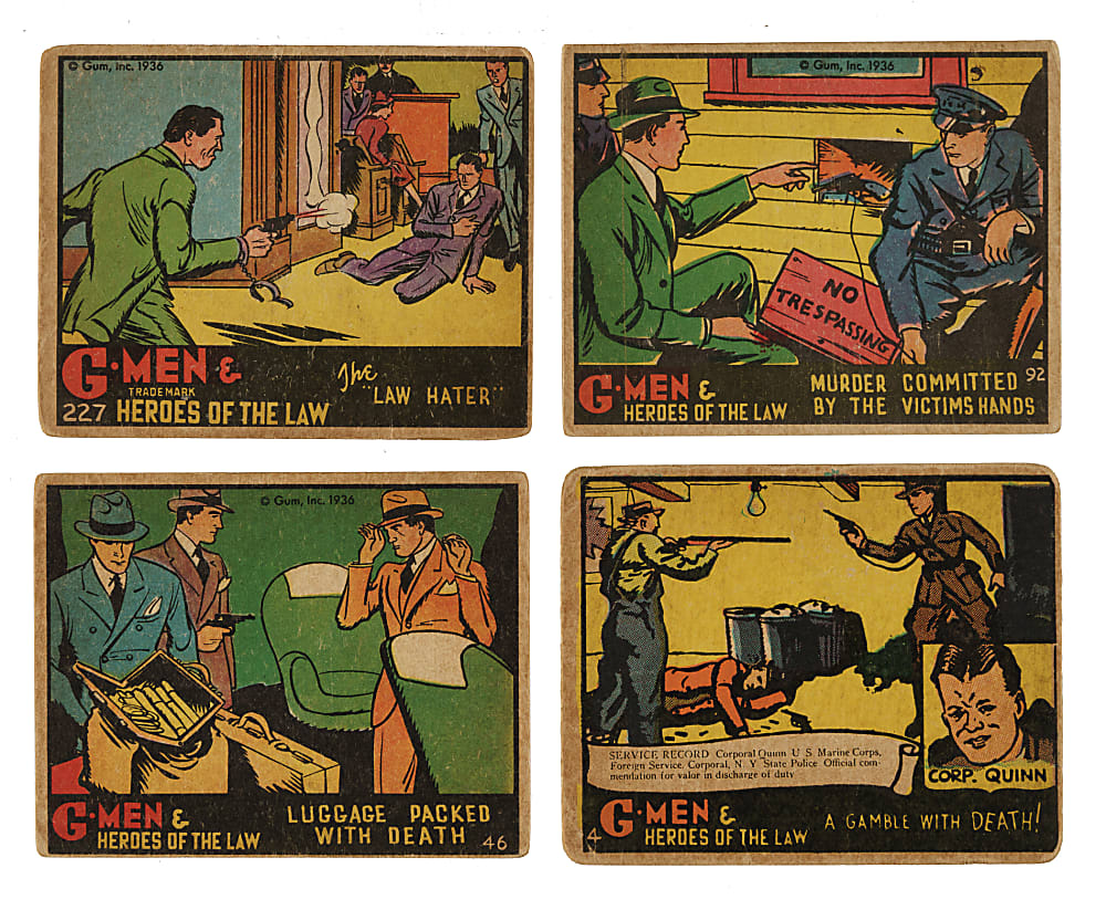 1936 R60 Gum, Inc. "G-Men & Heroes of the Law" Partial Set (129/168)