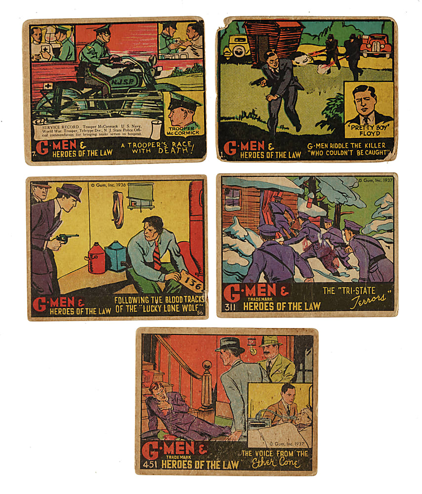 1936 R60 Gum, Inc. "G-Men & Heroes of the Law" Partial Set (129/168)