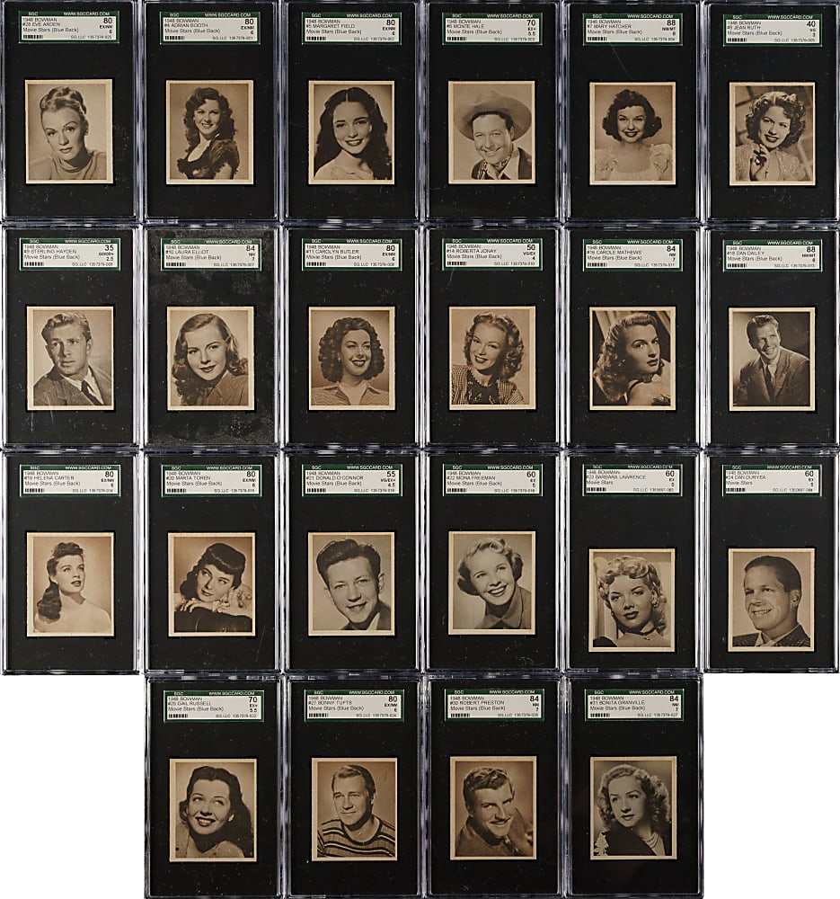 1948 Bowman "Movie Stars" SGC-Graded Partial Set (26/36)