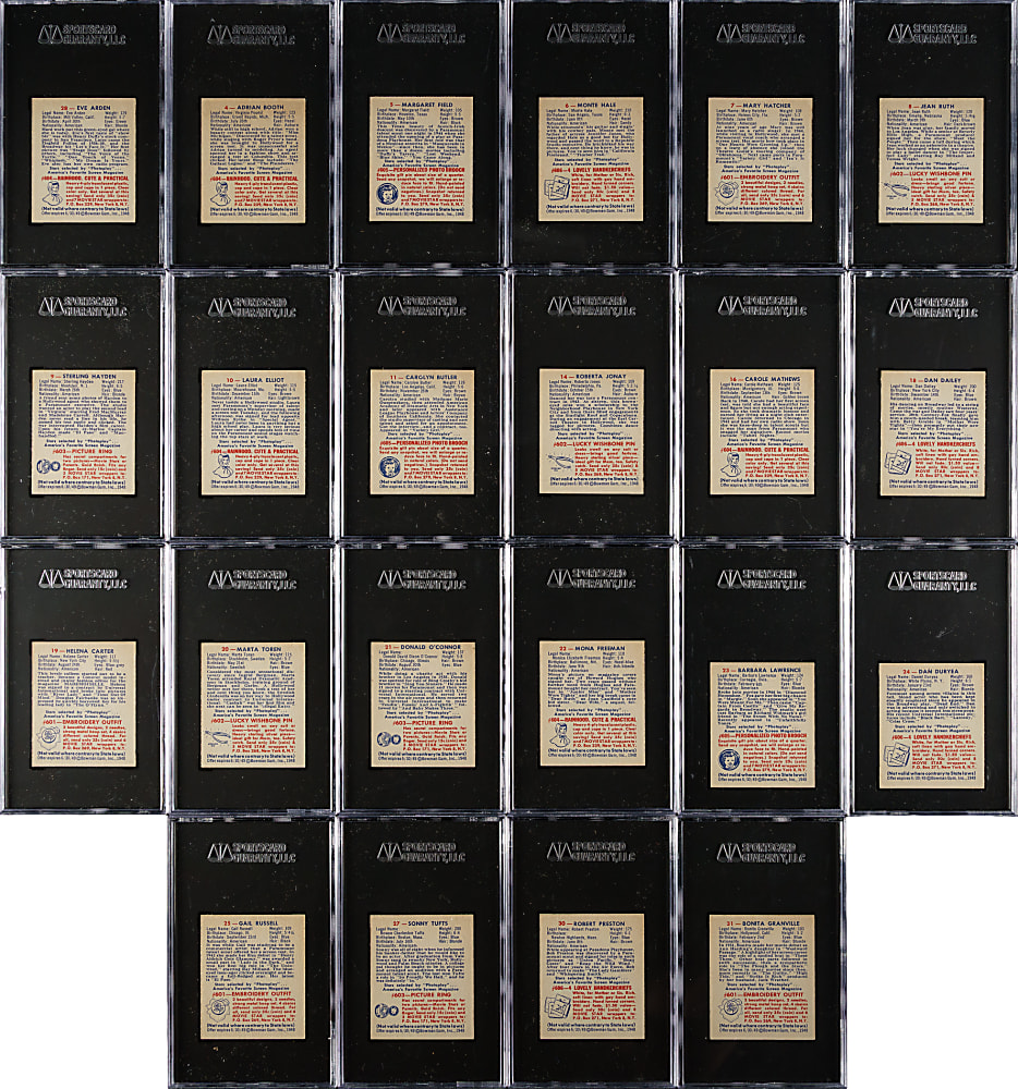 1948 Bowman "Movie Stars" SGC-Graded Partial Set (26/36)