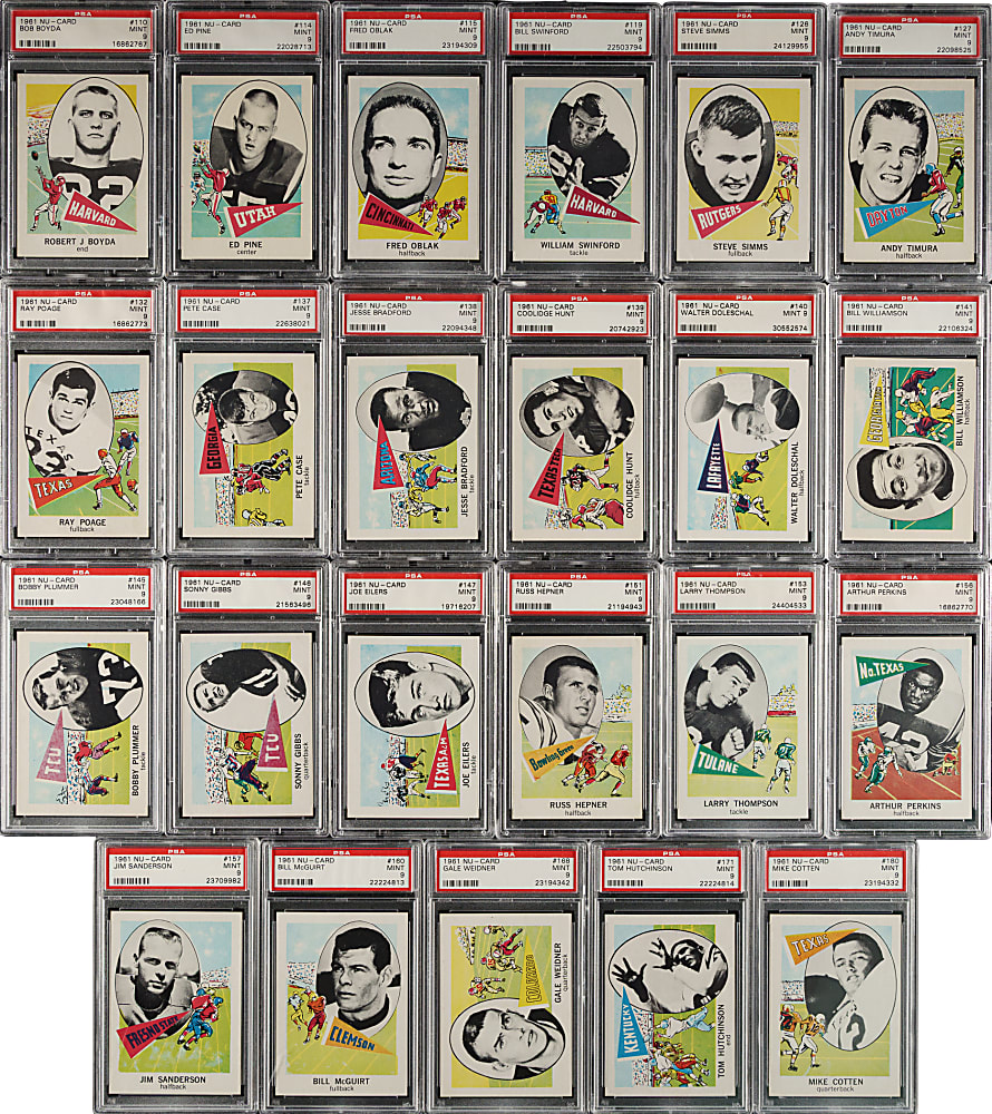 1961 Nu-Card Football PSA MINT 9 Collection (27)