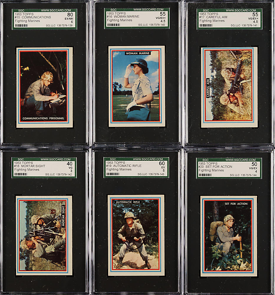 1953 Topps "Fighting Marines" SGC-Graded Partial Set (46/96)