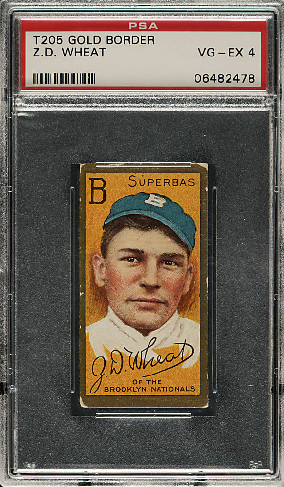 1911 T205 Gold Border Zack Wheat PSA VG-EX 4 - American Beauty Back