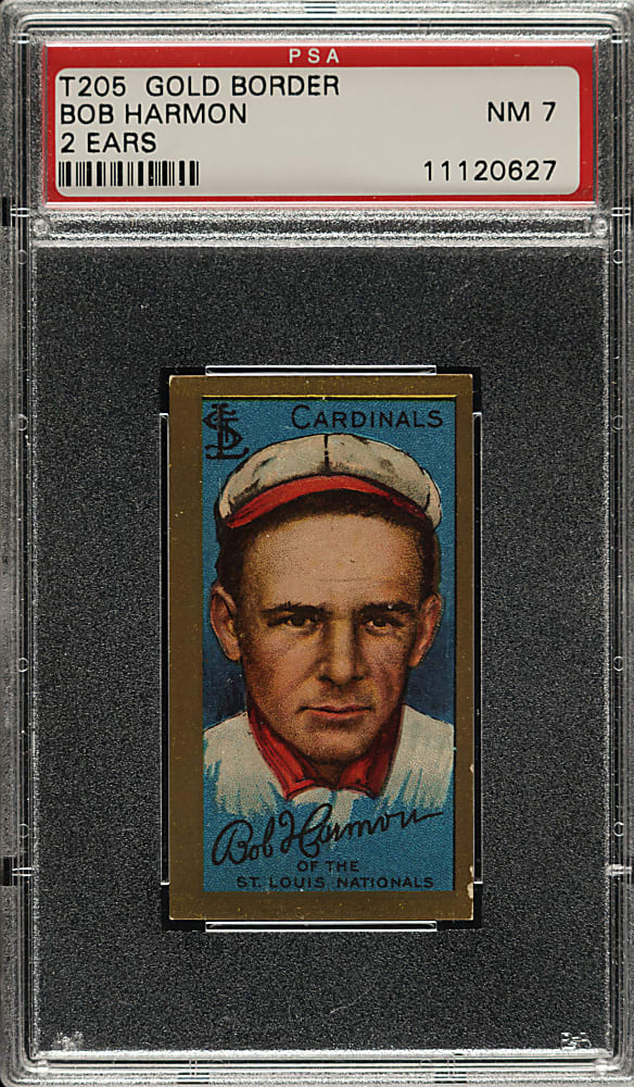 1911 T205 Gold Border Robert Harmon Both Ears Show PSA NM 7