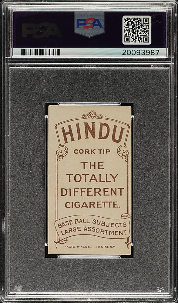 1909-1911 T206 White Border Ed Walsh PSA EX 5 - Brown Hindu Back - 1 of 1 - Highest Graded!