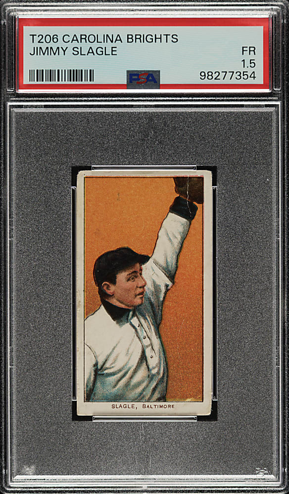 1909-1911 T206 White Border Jimmy Slagle PSA FAIR 1.5 - Carolina Brights Back