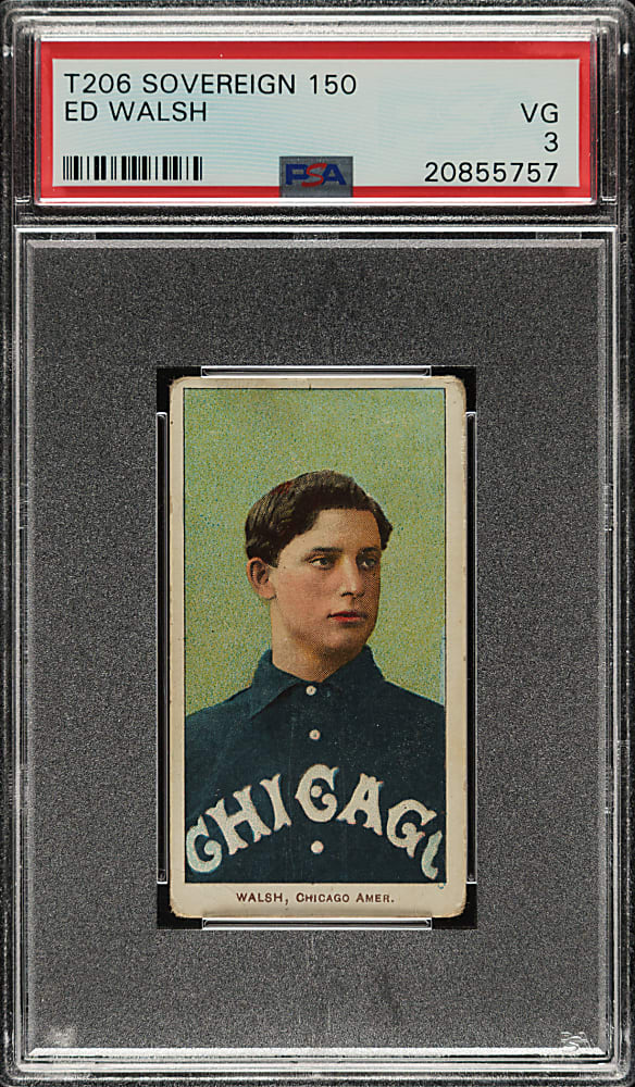 1909-1911 T206 White Border Ed Walsh PSA VG 3 - Sovereign 150 Back