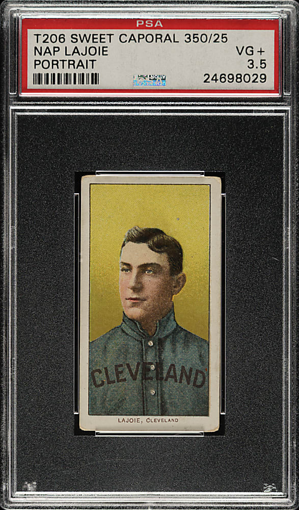 1909-1911 T206 White Border Nap Lajoie Portrait PSA VG+ 3.5