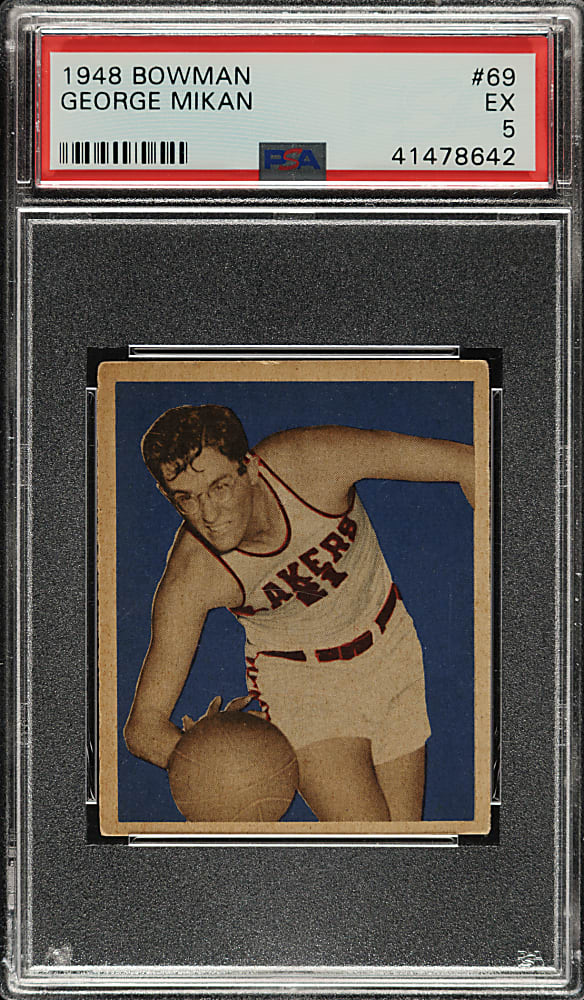 1948 Bowman Basketball #69 George Mikan Rookie PSA EX 5