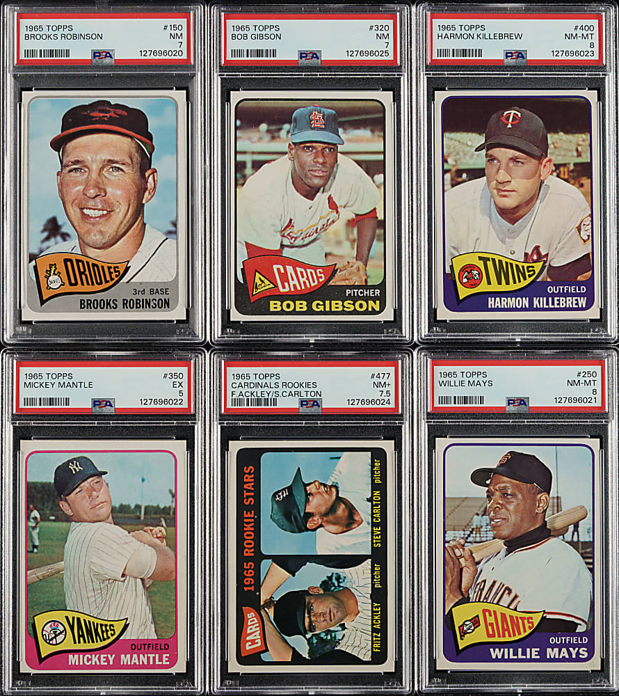 1965 Topps Complete Set (598) Including #350 Mickey Mantle PSA EX 5