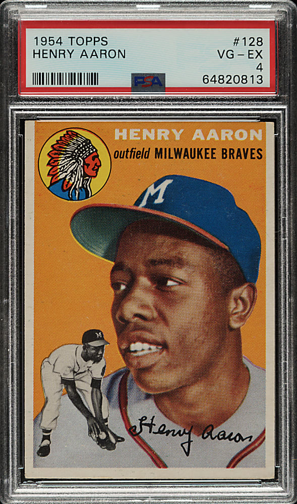 1954 Topps #128 Hank Aaron Rookie PSA VG-EX 4