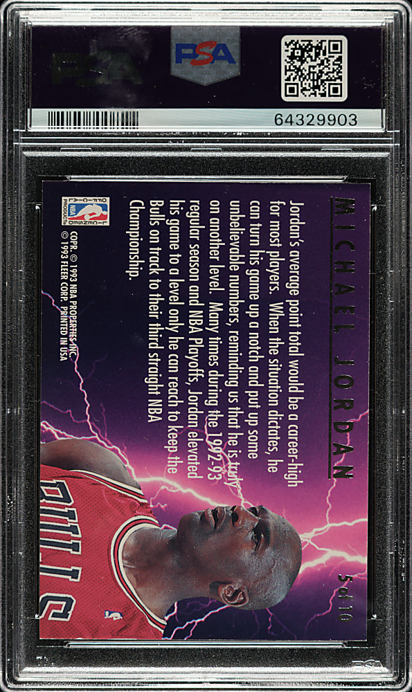 1993-1994 Fleer Ultra Scoring Kings Basketball #5 Michael Jordan PSA NM 7
