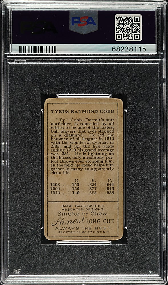 1911 T205 Gold Border Ty Cobb PSA POOR 1