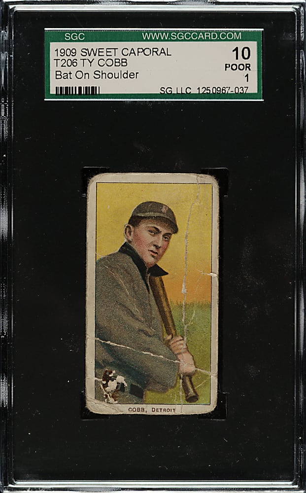 1909-1911 T206 White Border Ty Cobb Bat On Shoulder SGC POOR 10