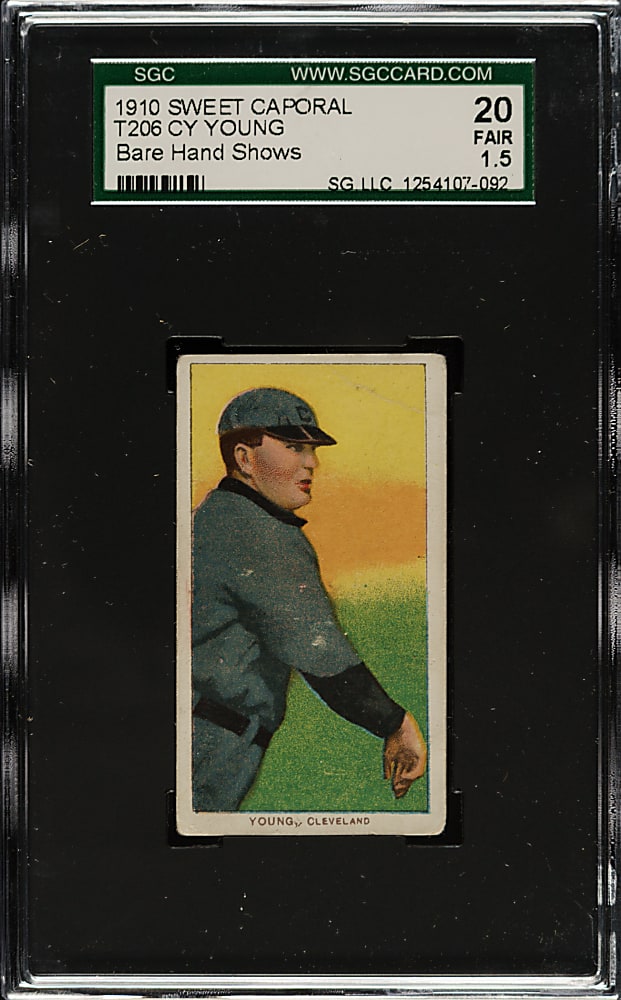1909-1911 T206 White Border Cy Young Bare Hand Shows SGC FAIR 20