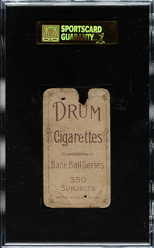 1909-1911 T206 White Border Jake Pfeister Throwing - Rare Drum Back - The ONLY SGC-Graded Example!