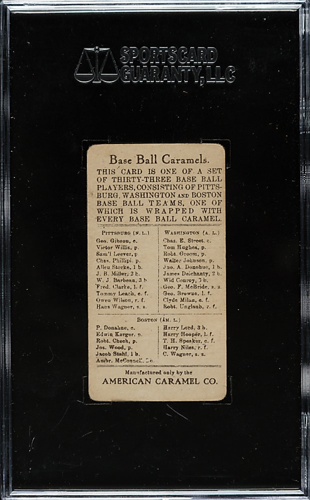 1909-1911 E91-C American Caramel Walter Johnson SGC GOOD 30