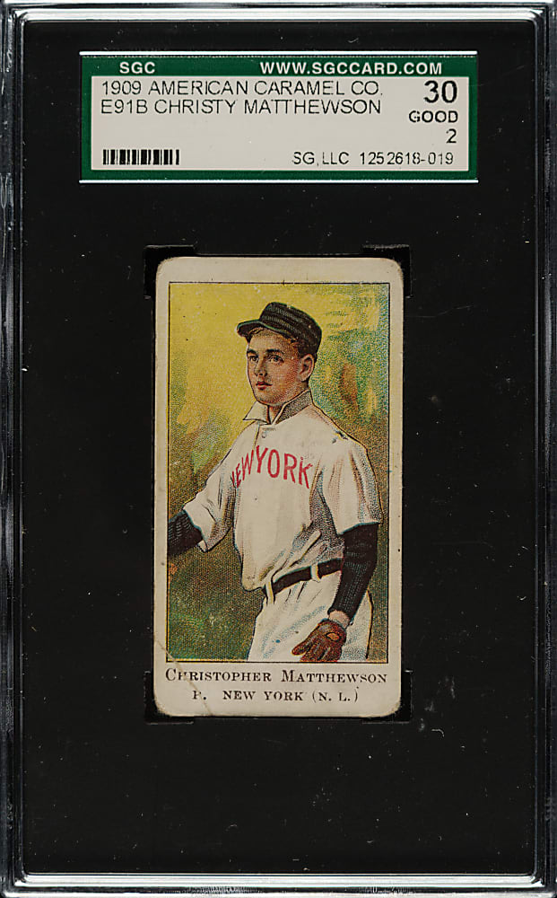 1909-1911 E91-B American Caramel Christy Mathewson SGC GOOD 30