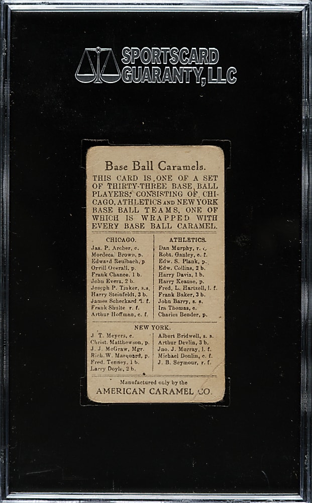 1909-1911 E91-B American Caramel Christy Mathewson SGC GOOD 30